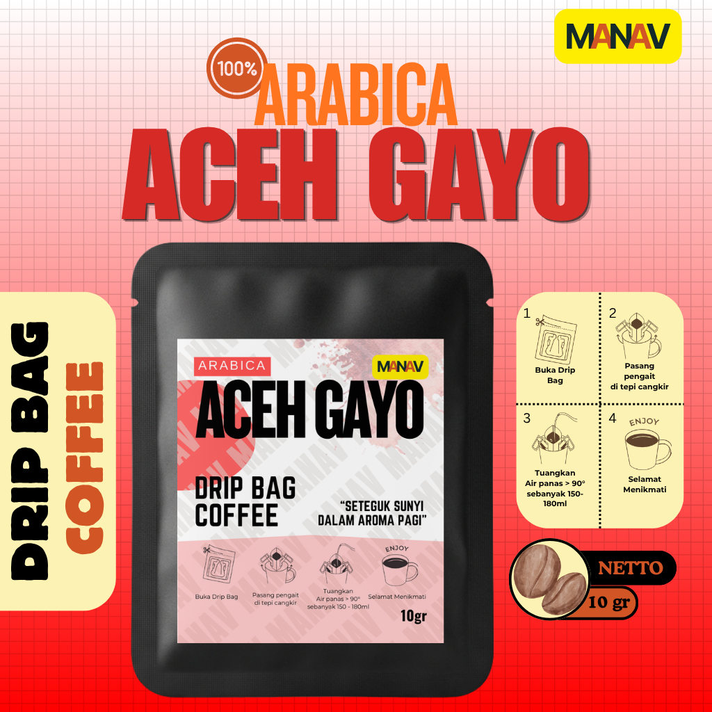 Kopi Arabika Aceh Gayo - Kopi Drip Bag / Drip Bag Coffee