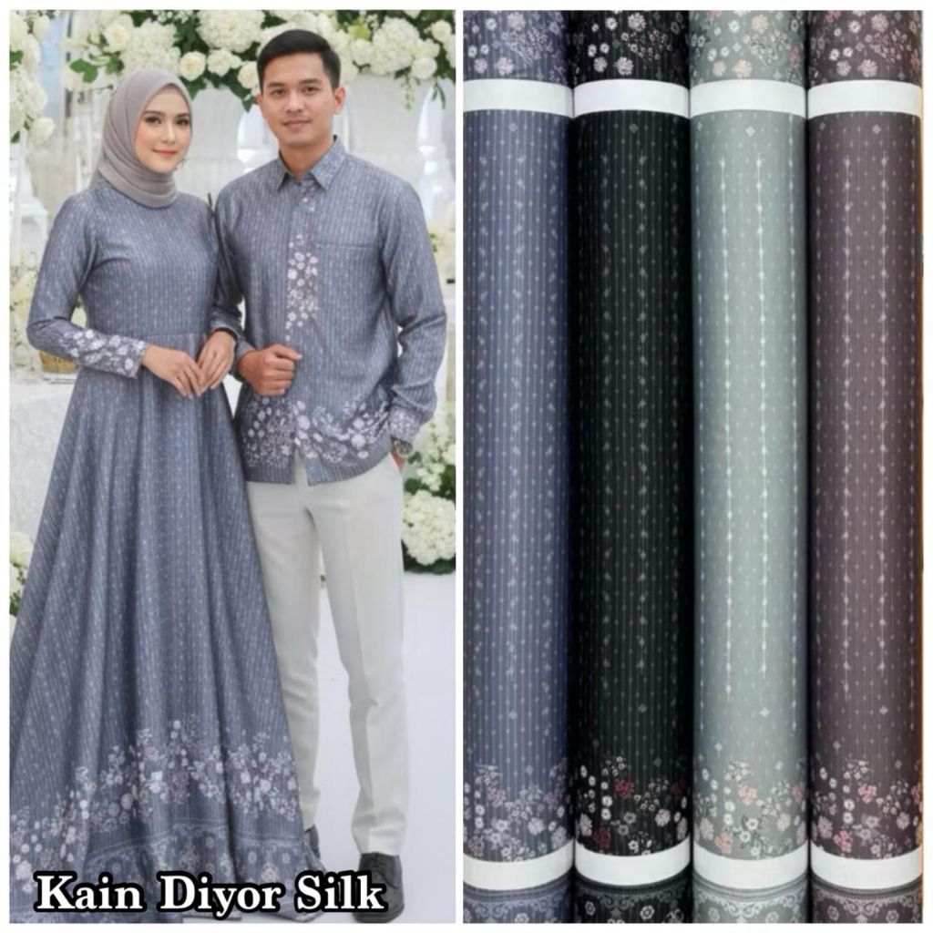 bahan kain Dior Silk motif Virza/kain Dior motif