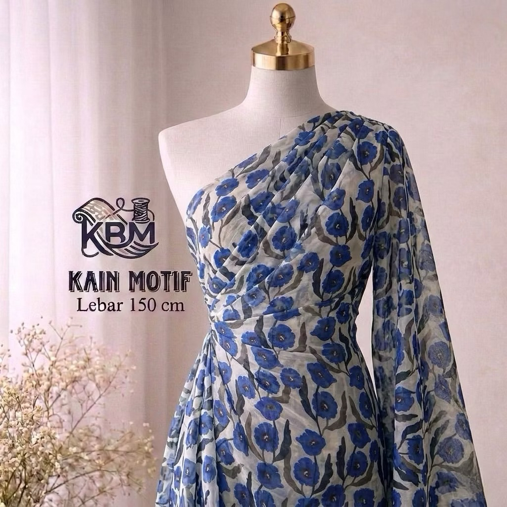 kain sifon sutra Motif kembang - kain sifon yoryu Motif Premium - kain bahan sifon - kain motif bung
