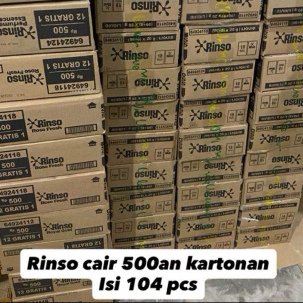 Promo Rinso cair 500an kemasan sachet 1 dus