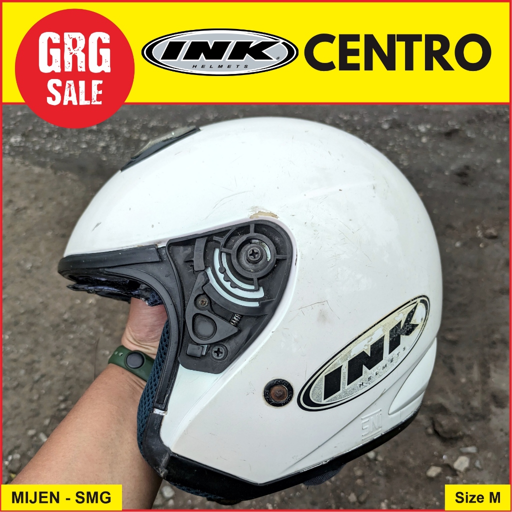 Helm Bekas INK Centro Putih Tanpa Kaca