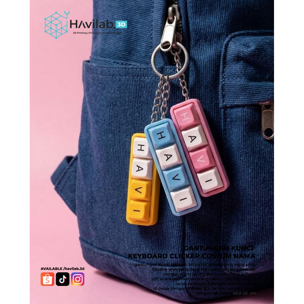 gantungan kunci keyboard clickers ,name clickers  | sofenir gift nama | sofenir pernikahan murah | s