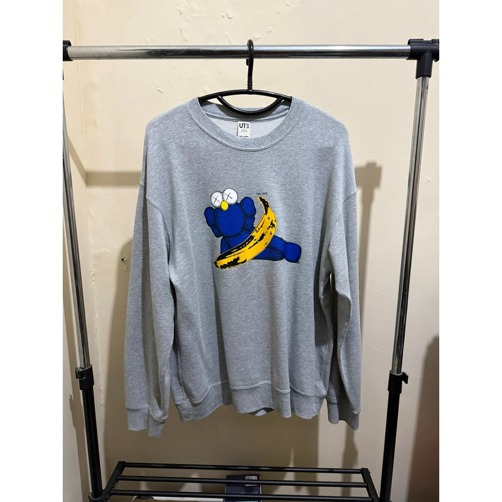 Uniqlo x KAWS + Andy Warhol Graphic Longsleeve Sweetshirt Grey (Preloved)