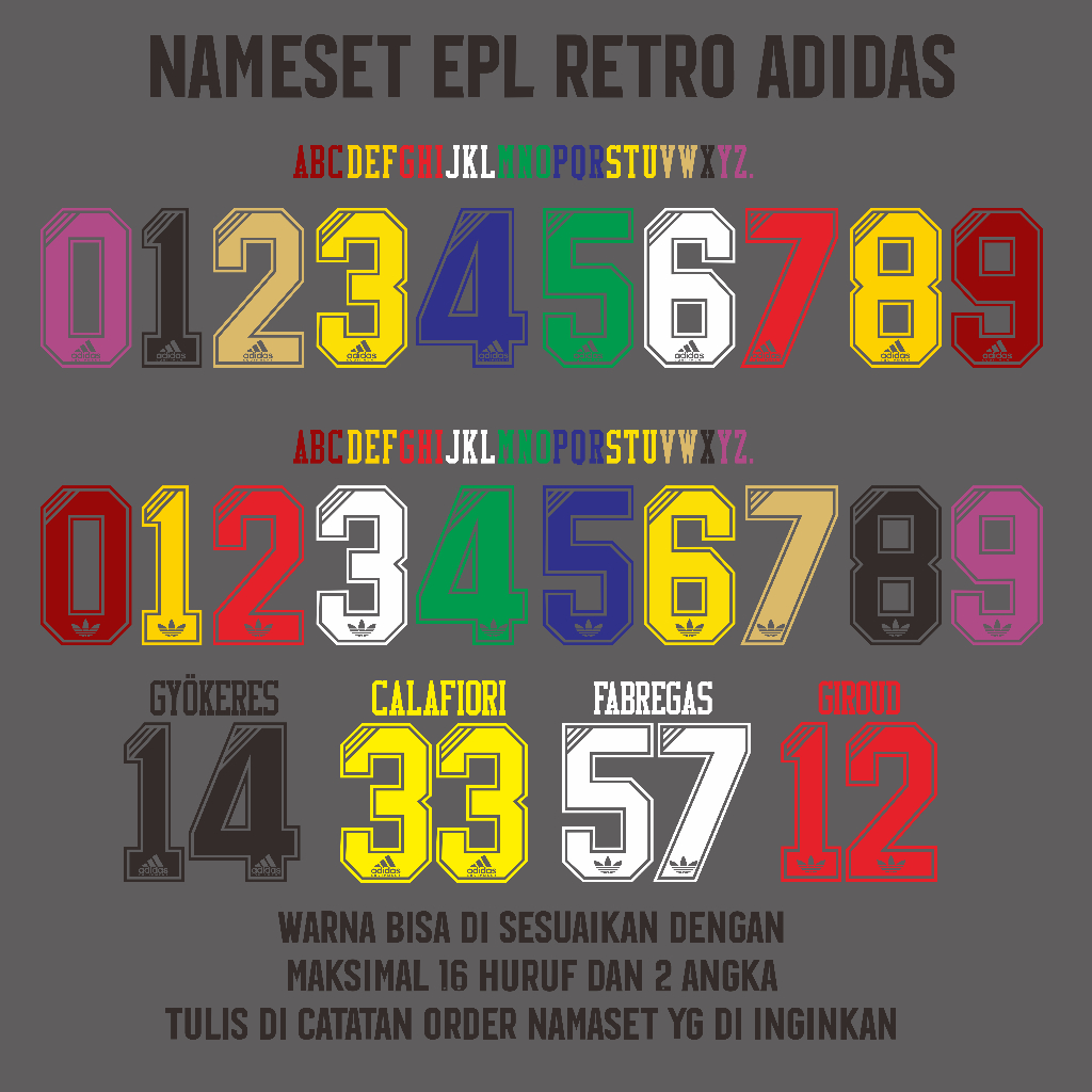 Nameset EPL Retro