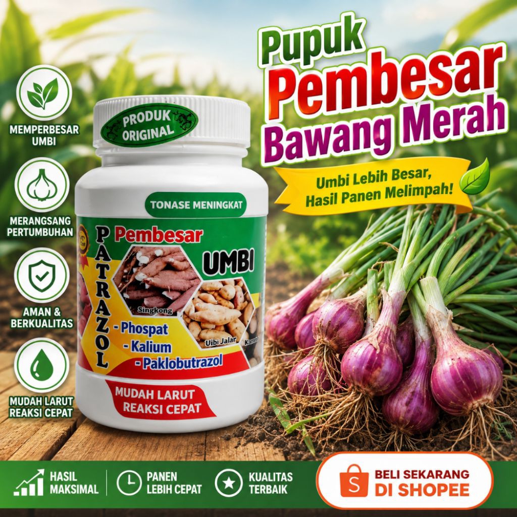 Pupuk Pembesar Umbi Bawang Merah Patrazol 450 gr