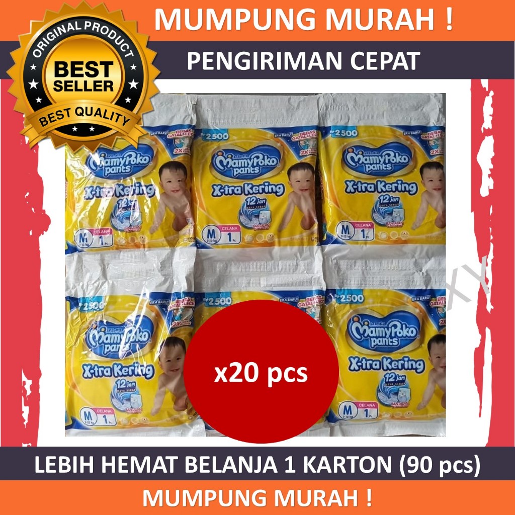 Mamypoko Popok Celana Sachet Renceng Xtra Kering isi 20 pcs ukuran S M L XL XXL