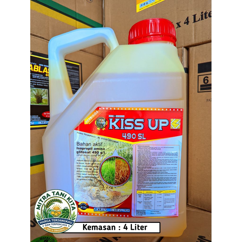 Kiss Up 490 SL 4 Liter Herbisida Sistemik | Efektif, Ampuh Basmi Gulma Sampe Akar