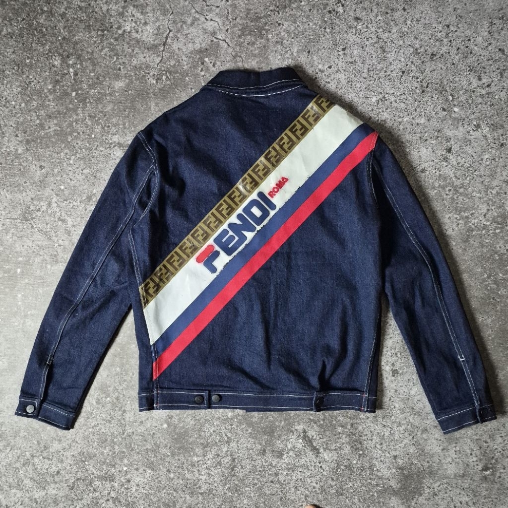 Fendi x Fila Denim Jacket Authentic 100% (12CPF-18-126)