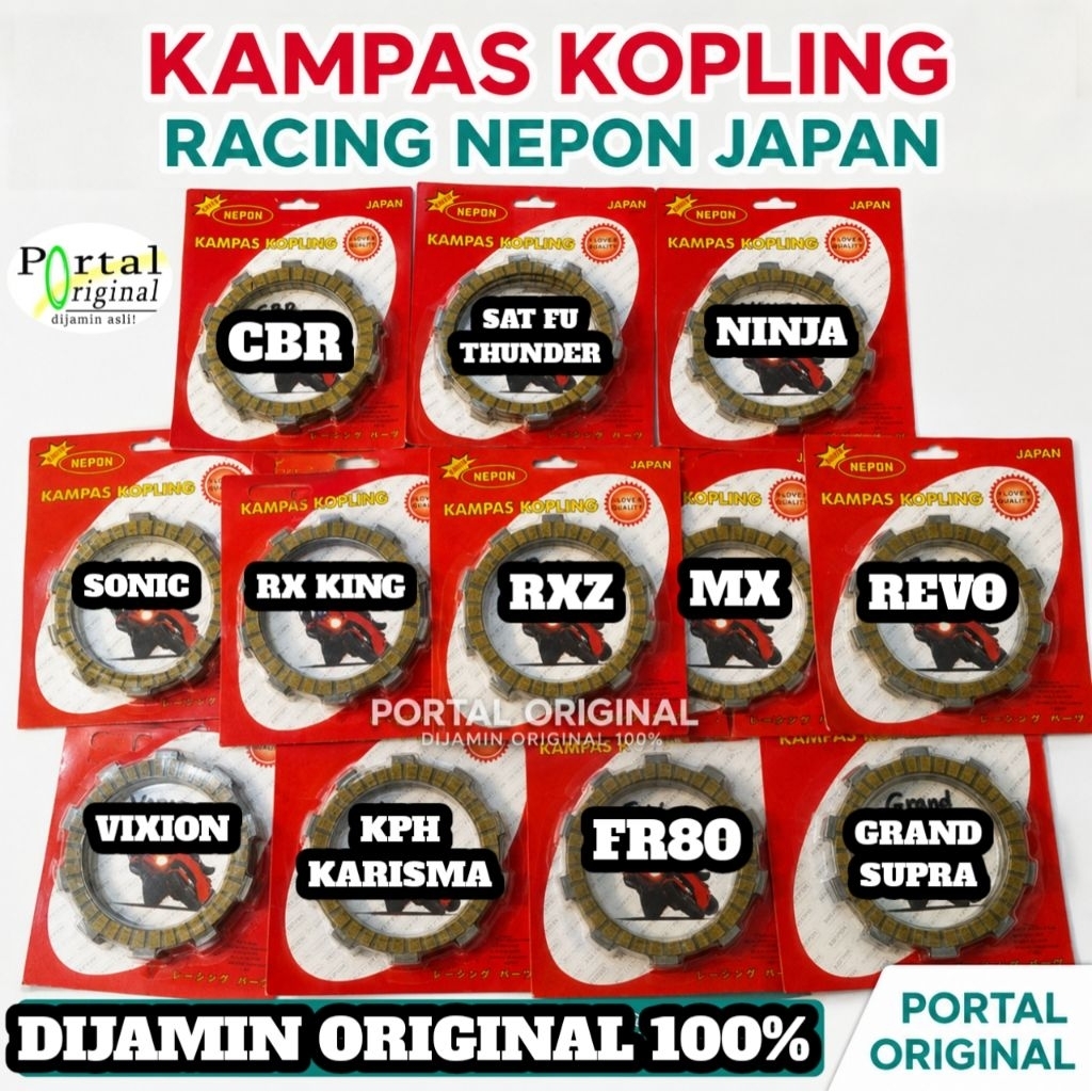 Kampas Kopling Racing Nepon Japan RXK RXS RXZ Jupiter Z Mx Kharisma Supra x 125 Satria FU Vixion Sat
