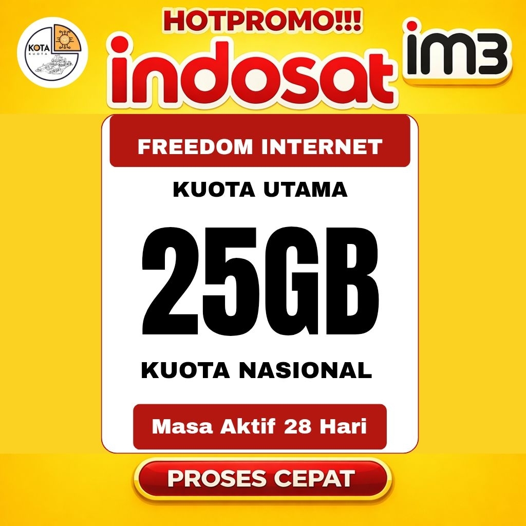 PROMO KUOTA INDOSAT 25GB FULL 24JAM PROSES CEPAT