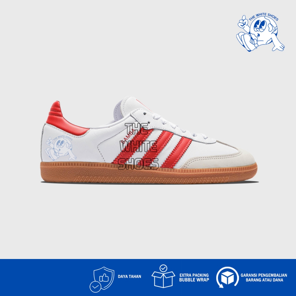 Sepatu Adidas Samba OG White Solar Red Gum