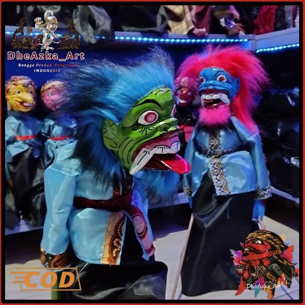Wayang Golek Buta Eulel / Ngelel 55cm | Karakter Buta Lucu Sunda Kualitas Medium