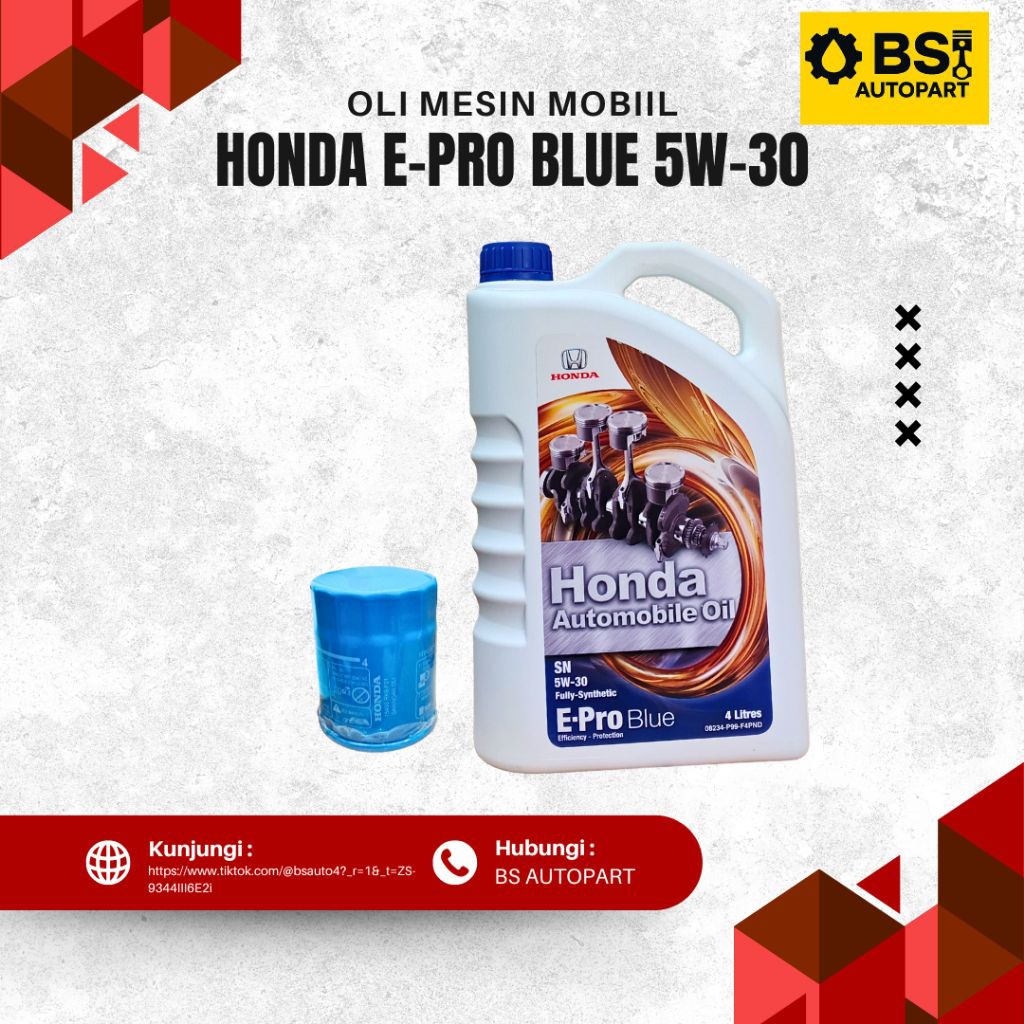 Paket Ganti Oli Honda, Oli Mesin Mobil Honda E-pro Blue SAE 5W-30.