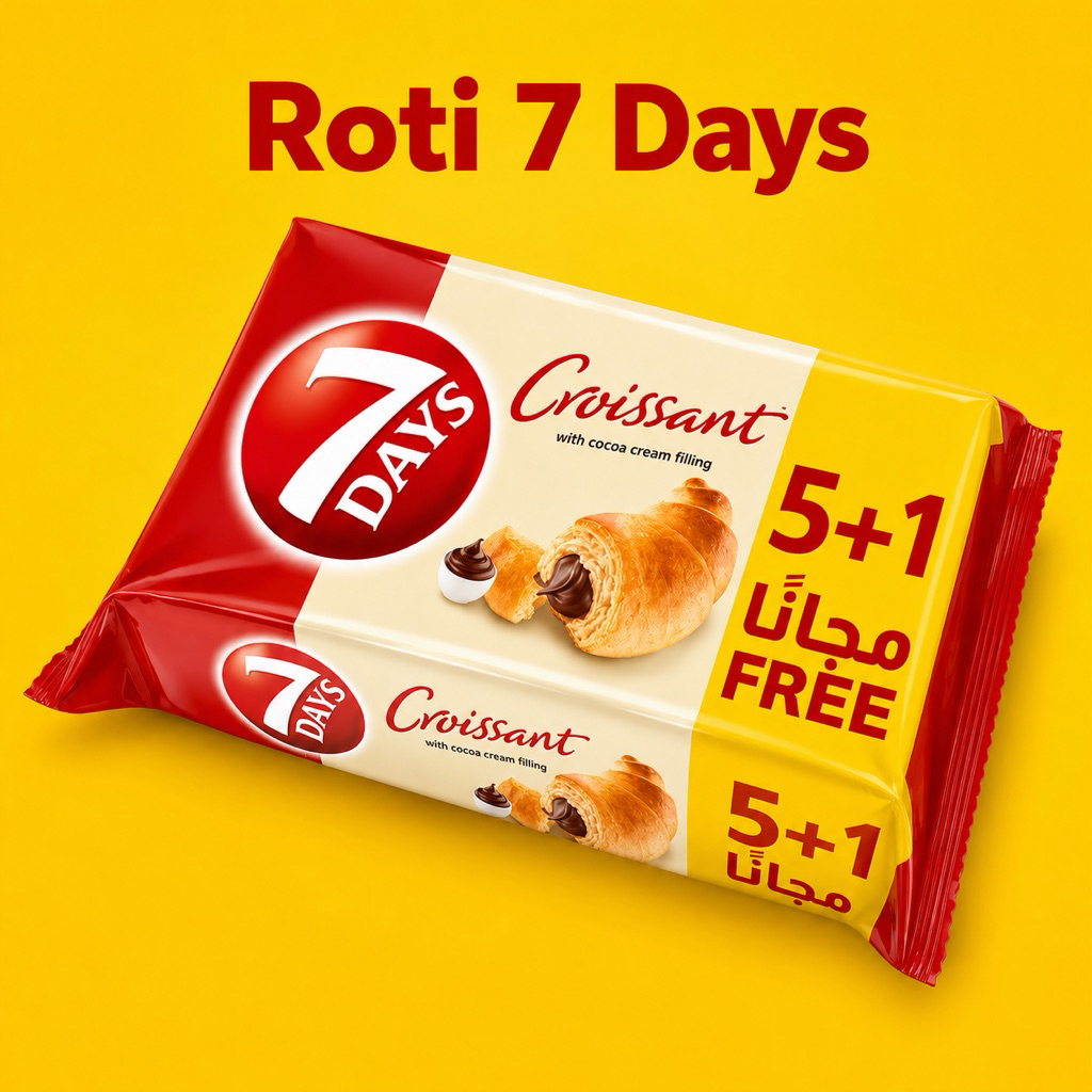 Roti 7 days croissant Asli Arab 5 pcs + gratis 1 pcs