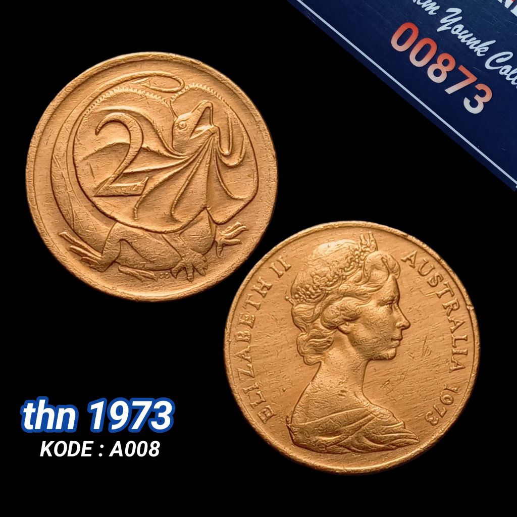 UKA073Coin 2 Cent (Australia) Elizabeth II Thn 1973 Detail Bagus Sesuai Difoto Kode:A008