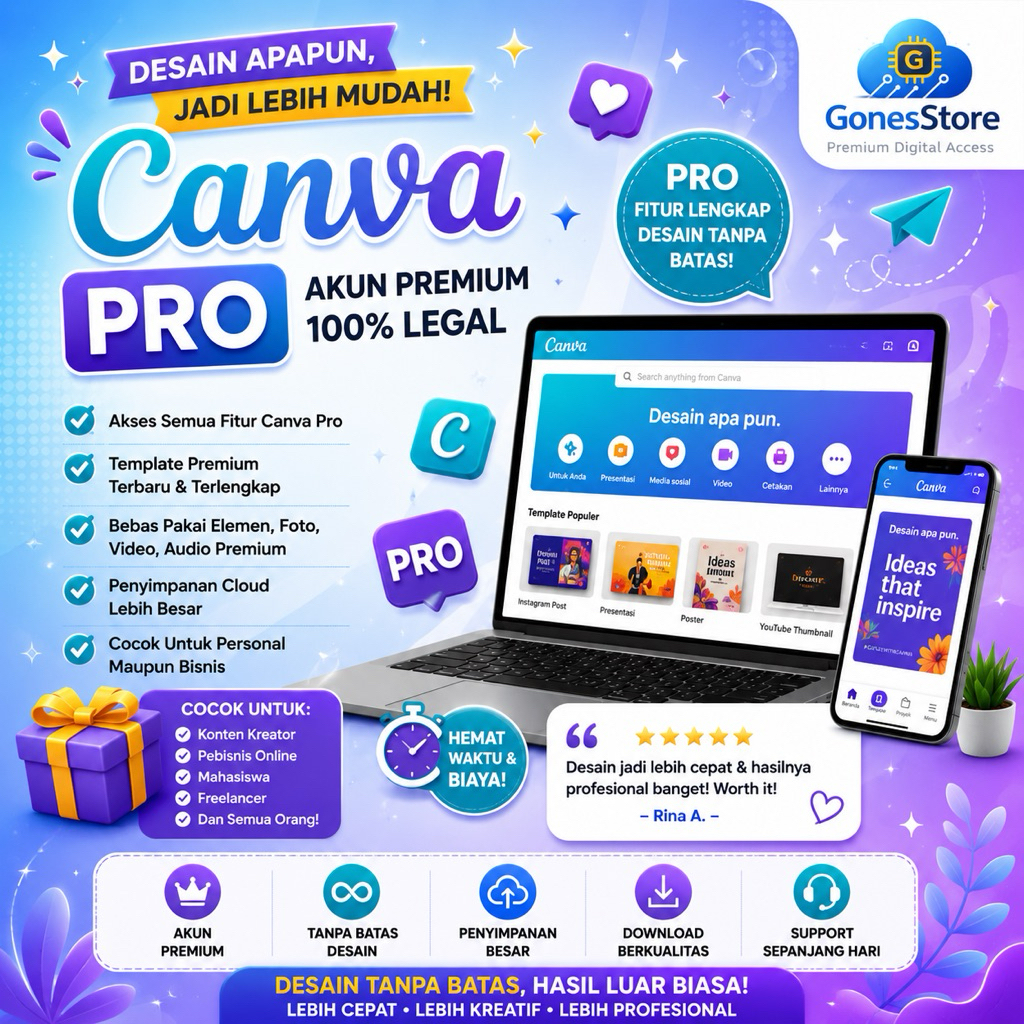 250.000++ Template Canva Premium | Tanpa Ganti2 Tim | Siap Pakai Dengan Akun Sendiri | Produk Resmi 
