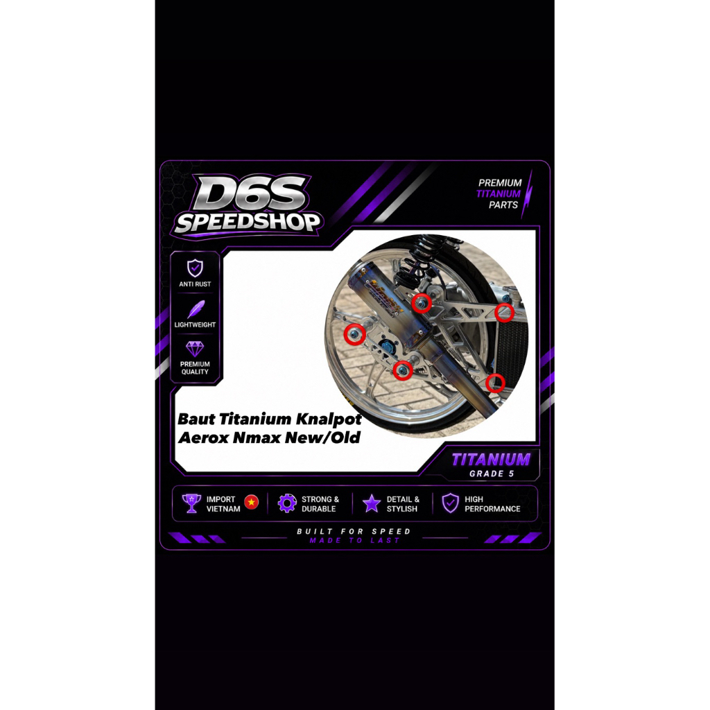 Baut Titanium Knalpot-Arem AEROX NMAX Dll