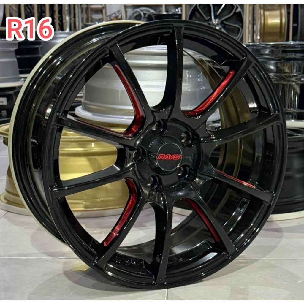 Velg ZE40 R16 Black Red Anodize 5x100
