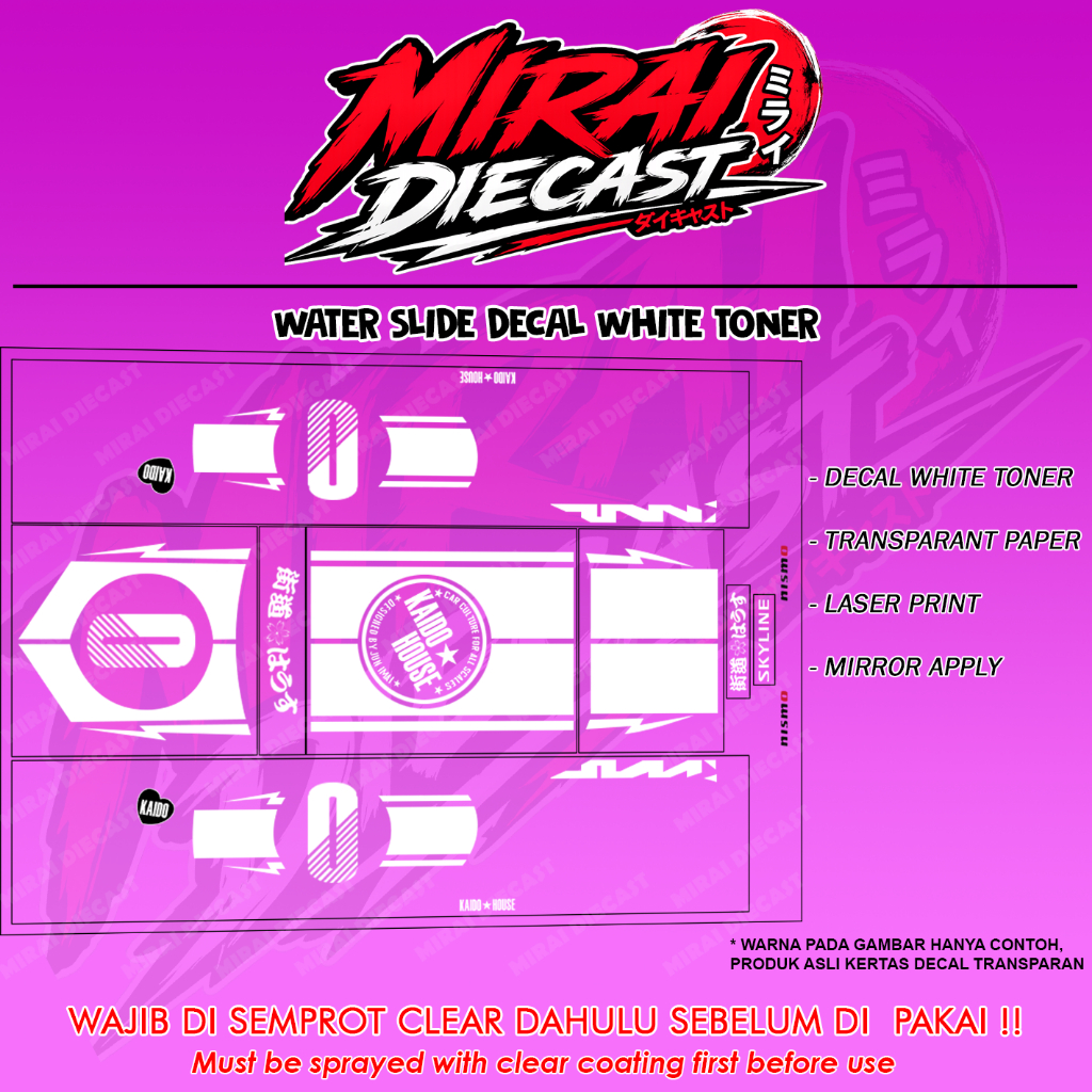 Decal Hot wheels kaido house 0 r34