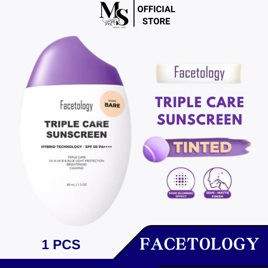 Facetology Triple Care Sunscreen Tinted | Tinted Sunscreen Facetology