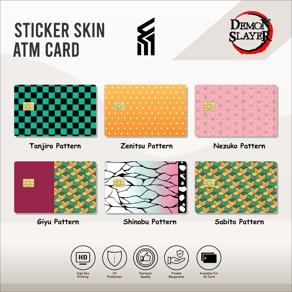 Demon Slayer -Sticker Skin Card ATM Debit Credit Emoney Flazz E-Toll