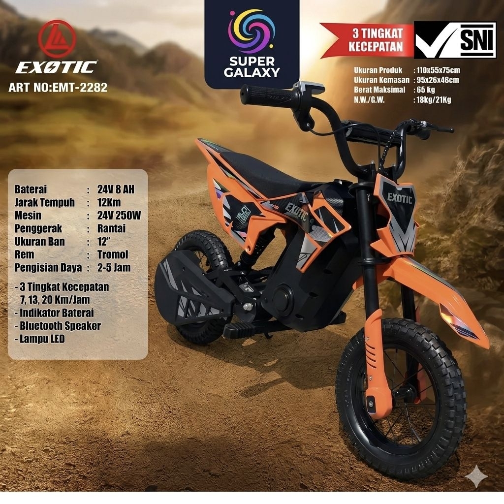 Motor Trail Electrik Anak EXOTIC TOYS EMT-2282