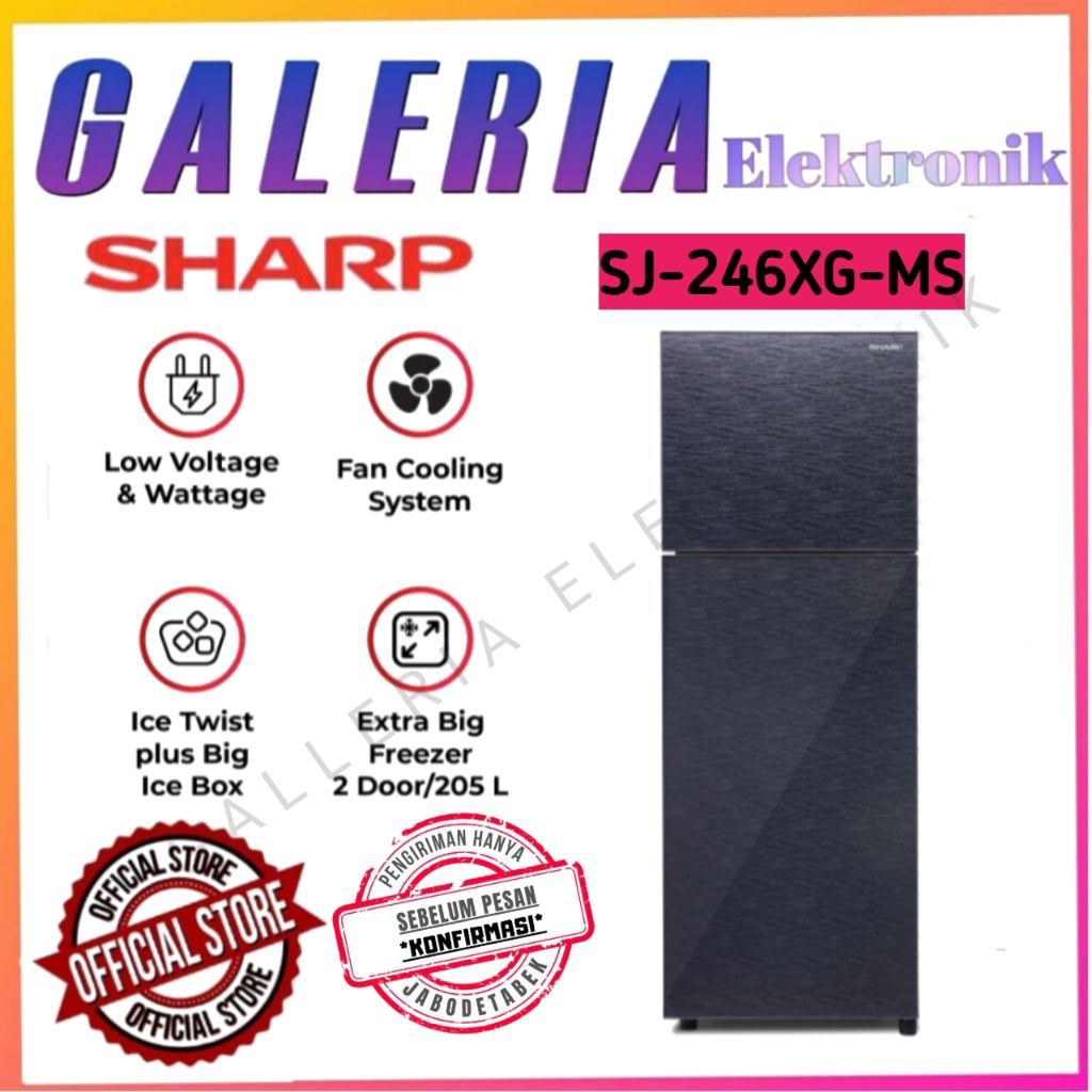 KULKAS SHARP 2 PINTU SJ-246XG-MS / SJ246XGMS / SJ 246XGMS