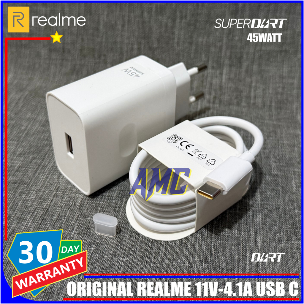 CHARGER CASAN REALME SUPERDART TYPE C ORIGINAL SUPERVOOC TYPE C 45 WATT