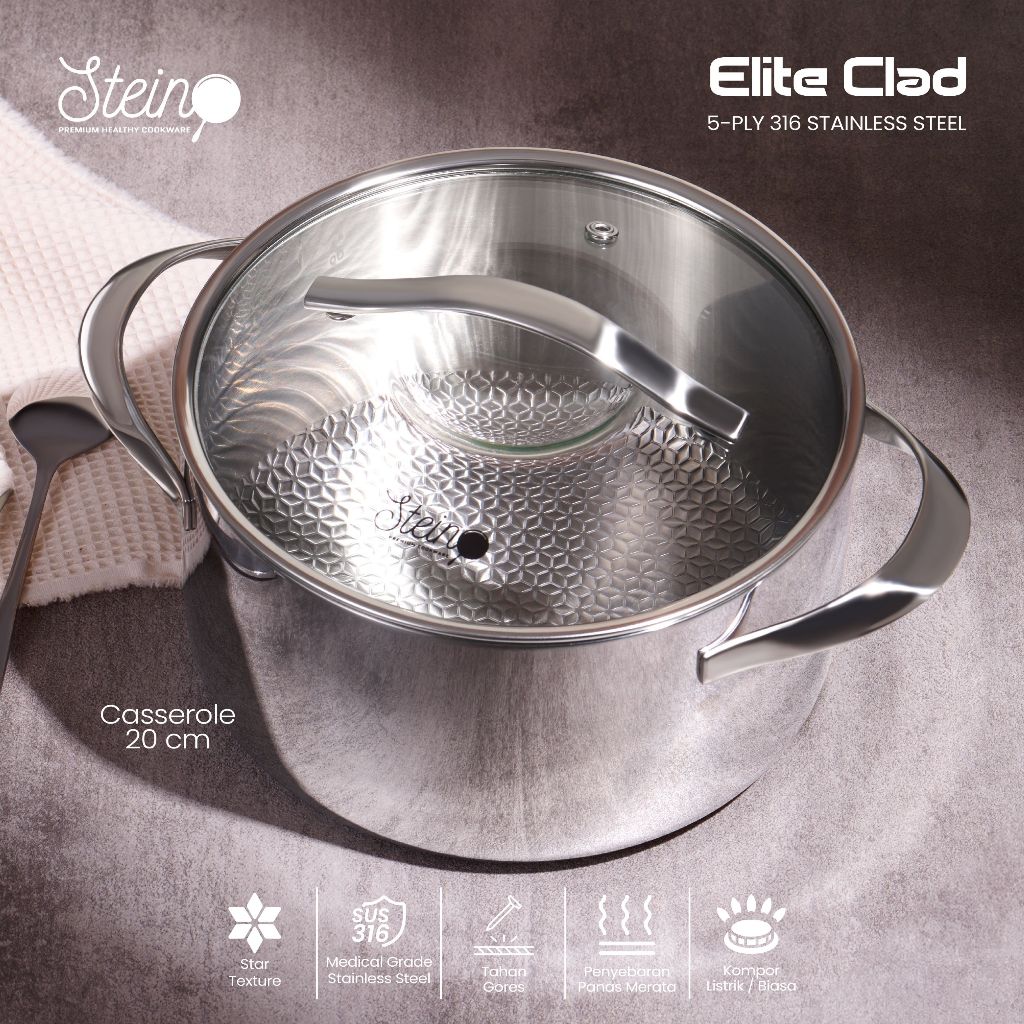 STEIN Elite Clad Caserole - Panci Stainless Steel 20cm