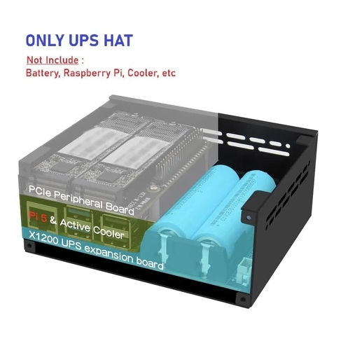 UPS SHIELD with 2-Cells Battery 18650 Holder