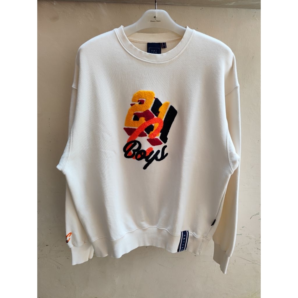 crewneck color logo romantic crown oatmeal