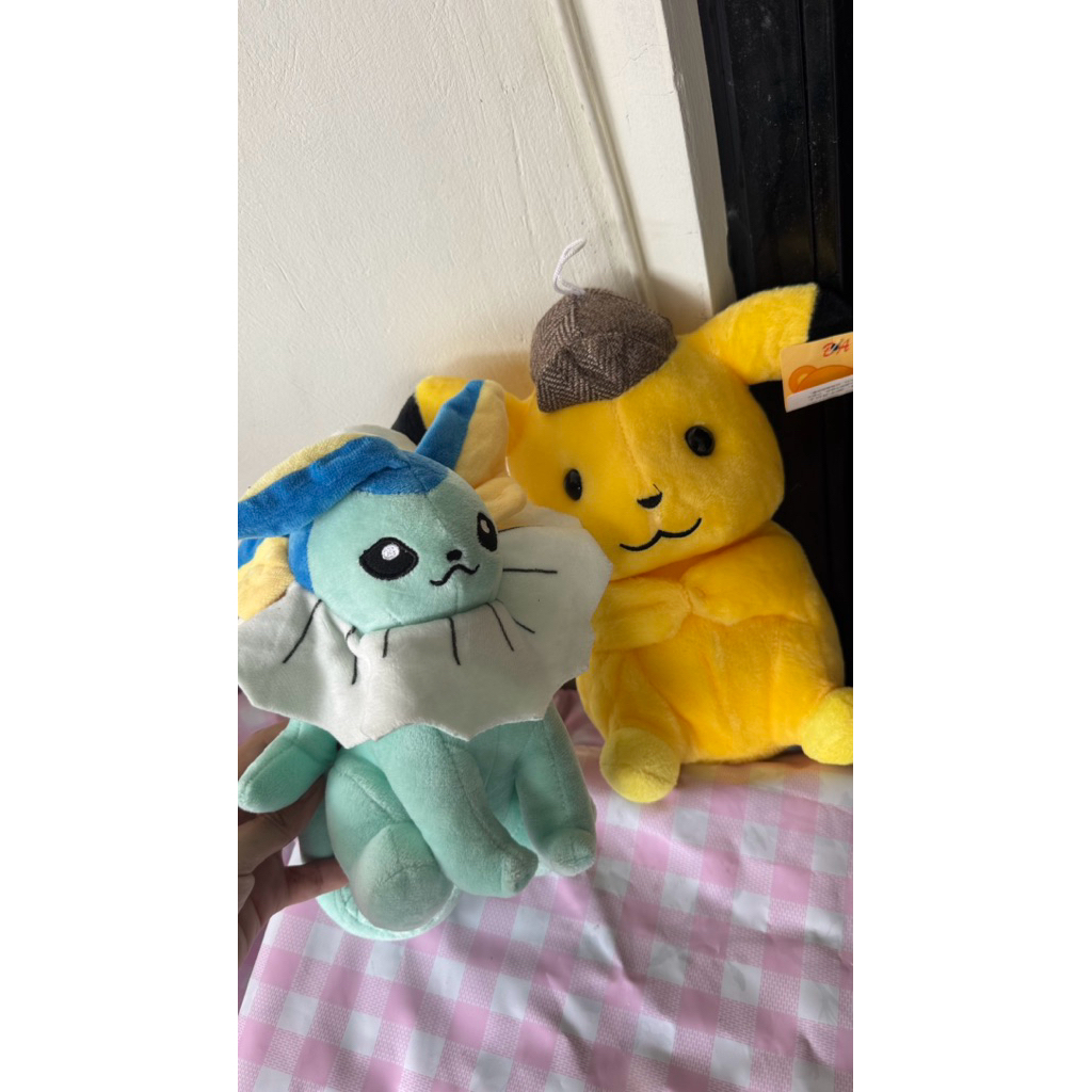 boneka pokemon pikachu vaporeon no brand