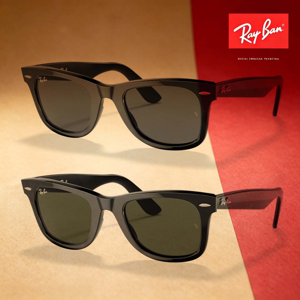 Kacamata Hitam Ray-Ban Original Wayfarer RB2140 Black Green Unisex Sunglasses