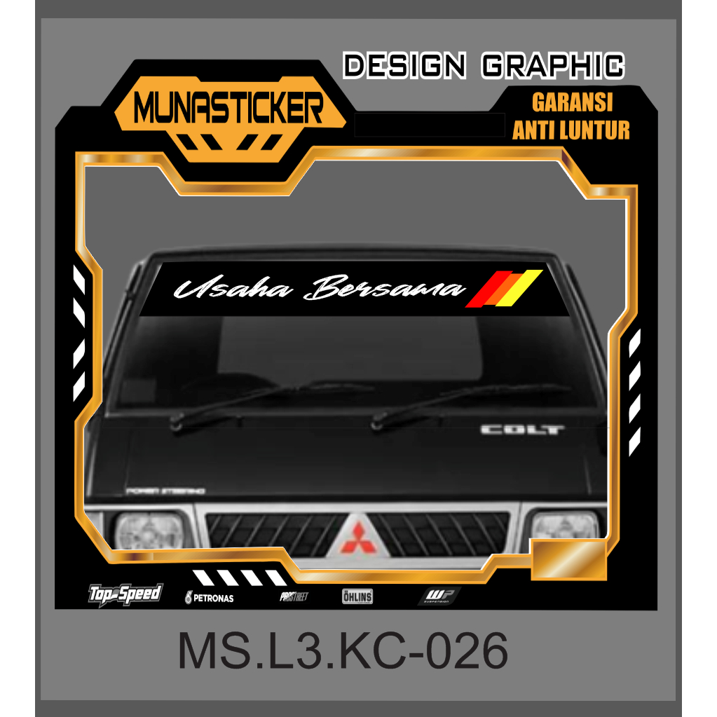 UNTUK KACA DEPAN MOBIL L300 STIKER CUSTOM