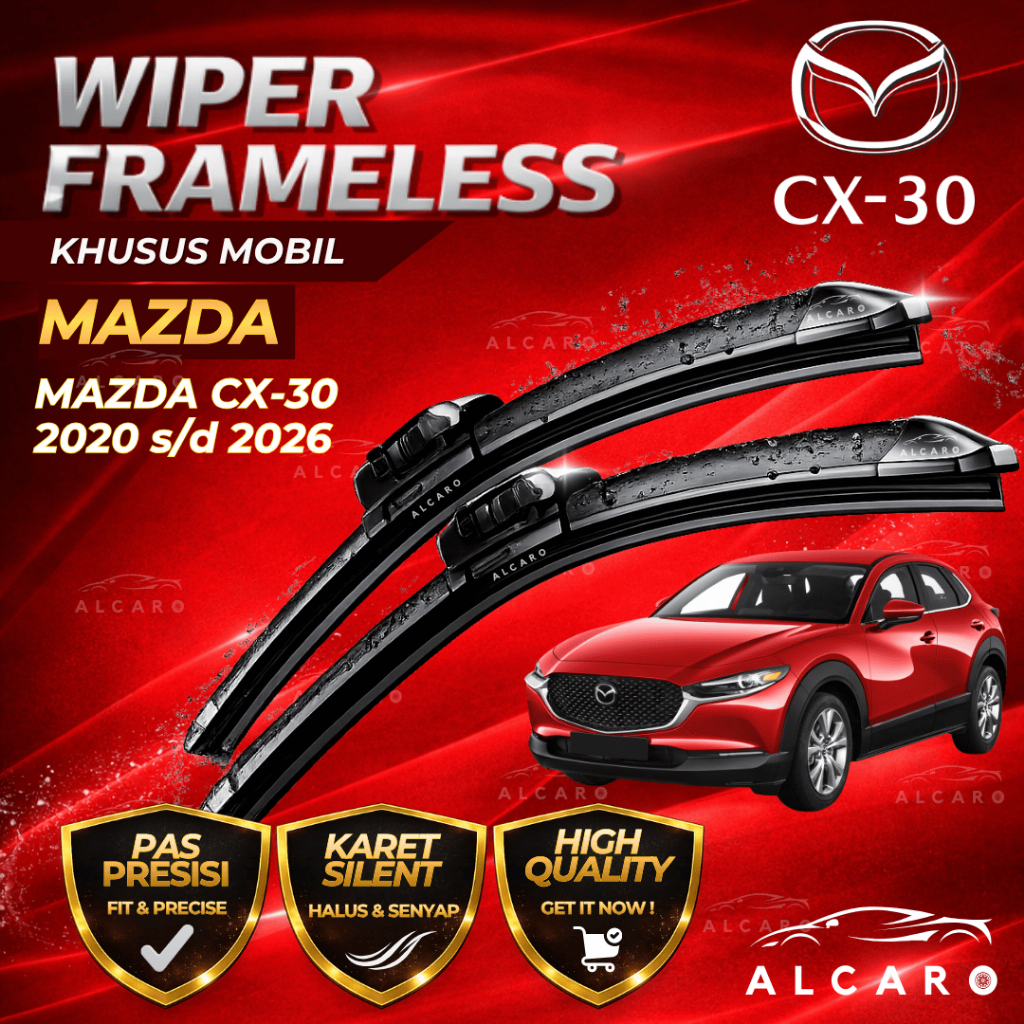 Alcaro Wiper Frameless MAZDA CX-30 2020 s/d 2026 Original Premium - Sapu Kaca MAZDA CX-30 - Wiper MA