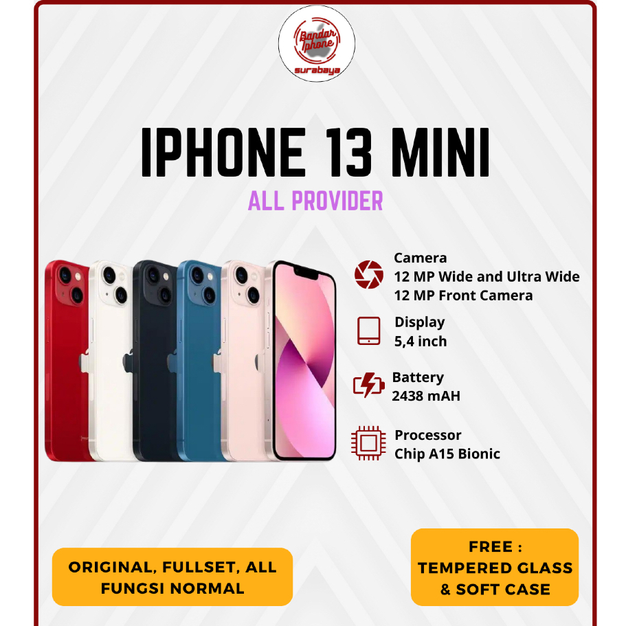 iPhone 13 mini 128GB/256GB/512GB Fullset Second All Operator Bergaransi