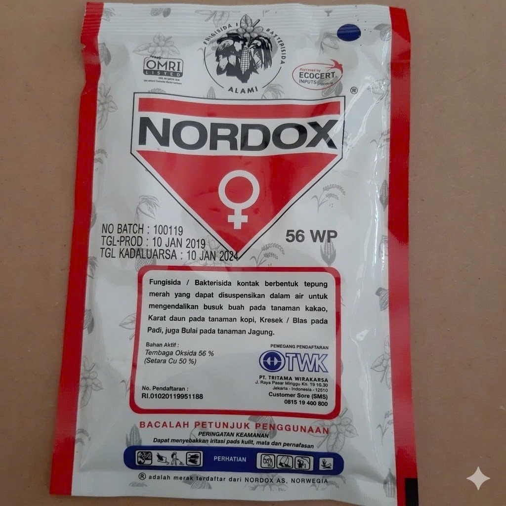 Nordox 56WP Tepung Merah Fungisida Bakterisida Tanaman Kentang Teh Kakao Kopi Padi