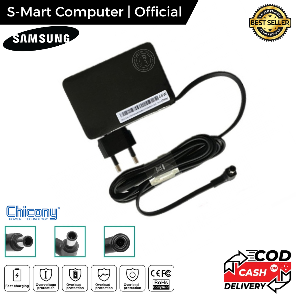 ADAPTOR CHARGER TV SAMSUNG 19V 2.53A 6.5x4.4 Laptop Adaptor 48W arger for Samsung TV Monitor 32" UN3