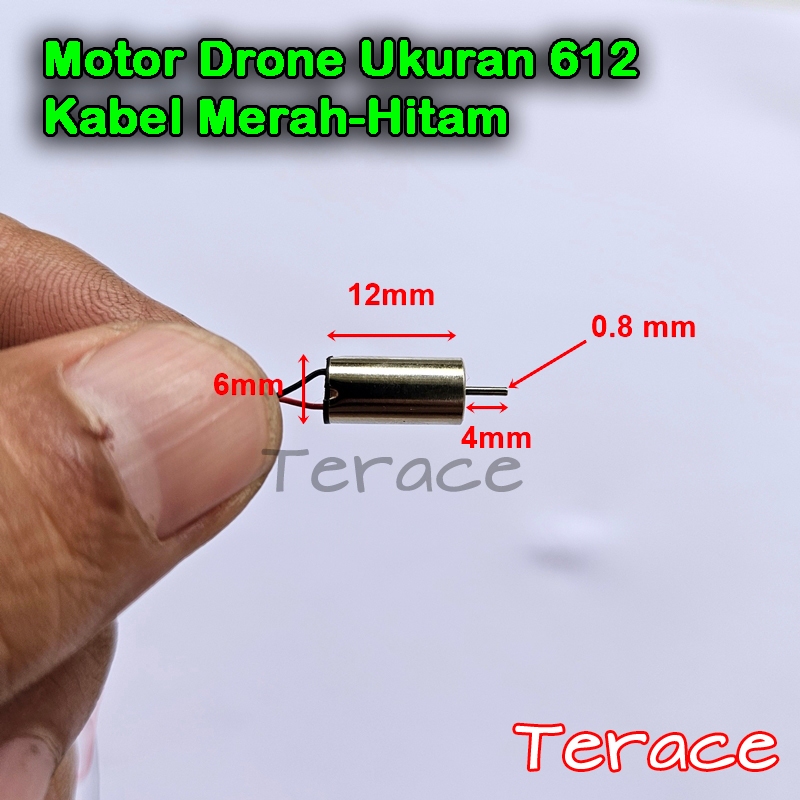 Motor Drone 612 Coreless 6x12mm DC 3.7V Kabel Merah Hitam untuk Drone Mini RC