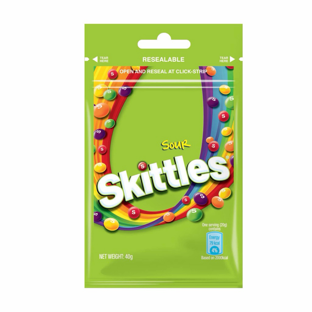 Skittles sour fruit candy permen skittles asem