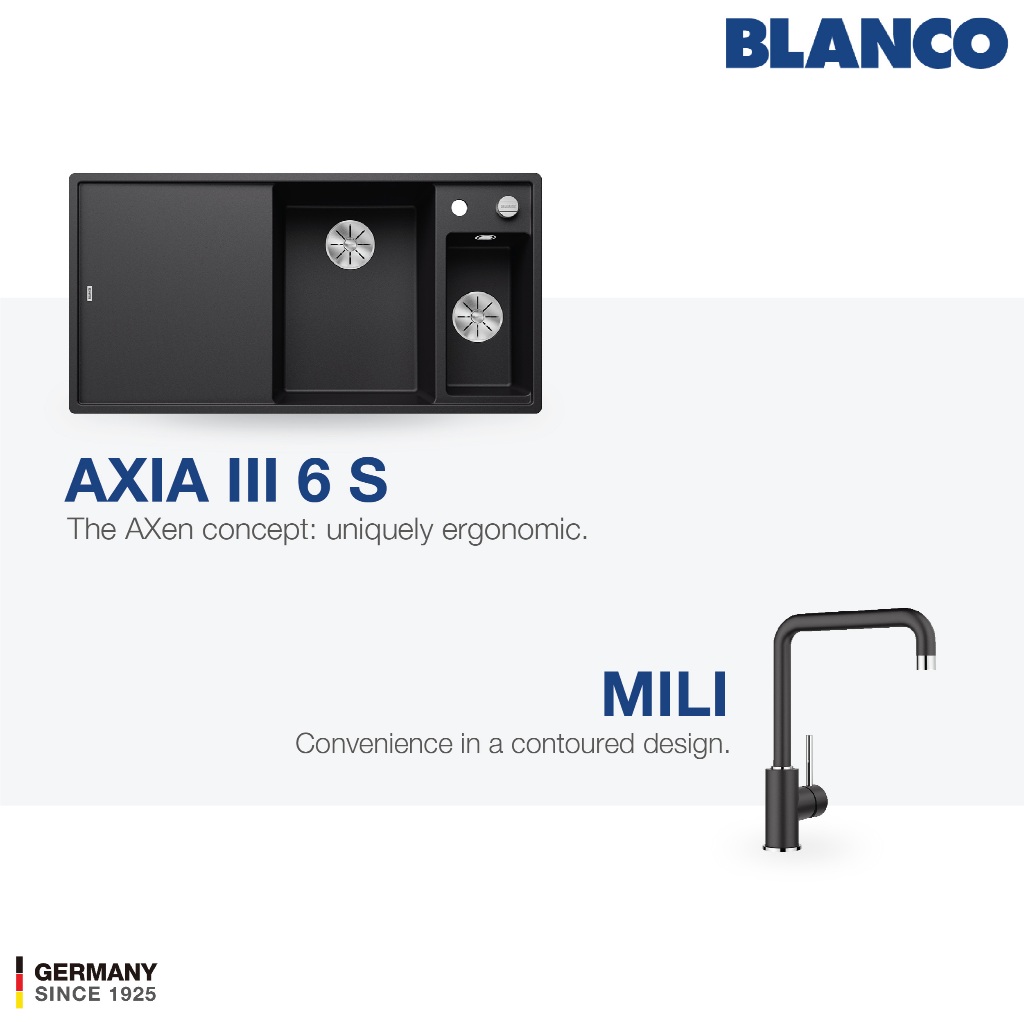 BLANCO Axia III 6S Silgranit Sink + BLANCO Mili Silgranit