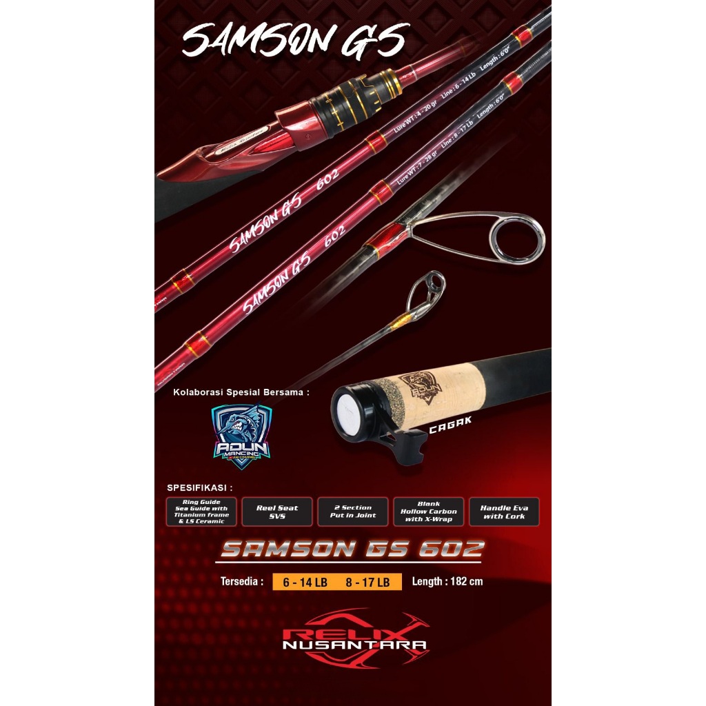 Joran Relix Nusantara Samson GS 602 x Adun Mancing