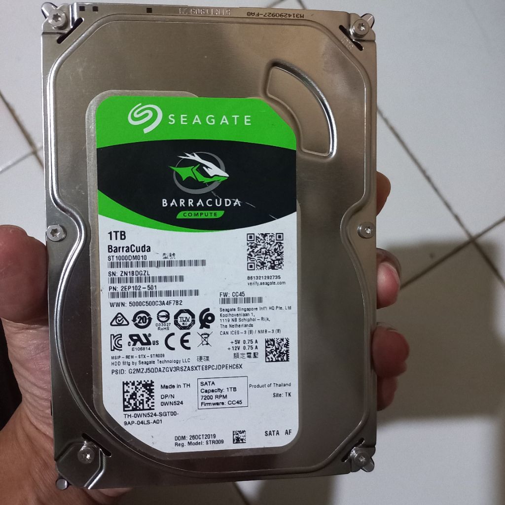 Hardisk seagate Baracuds 1tb rusak bentuk seperti foto