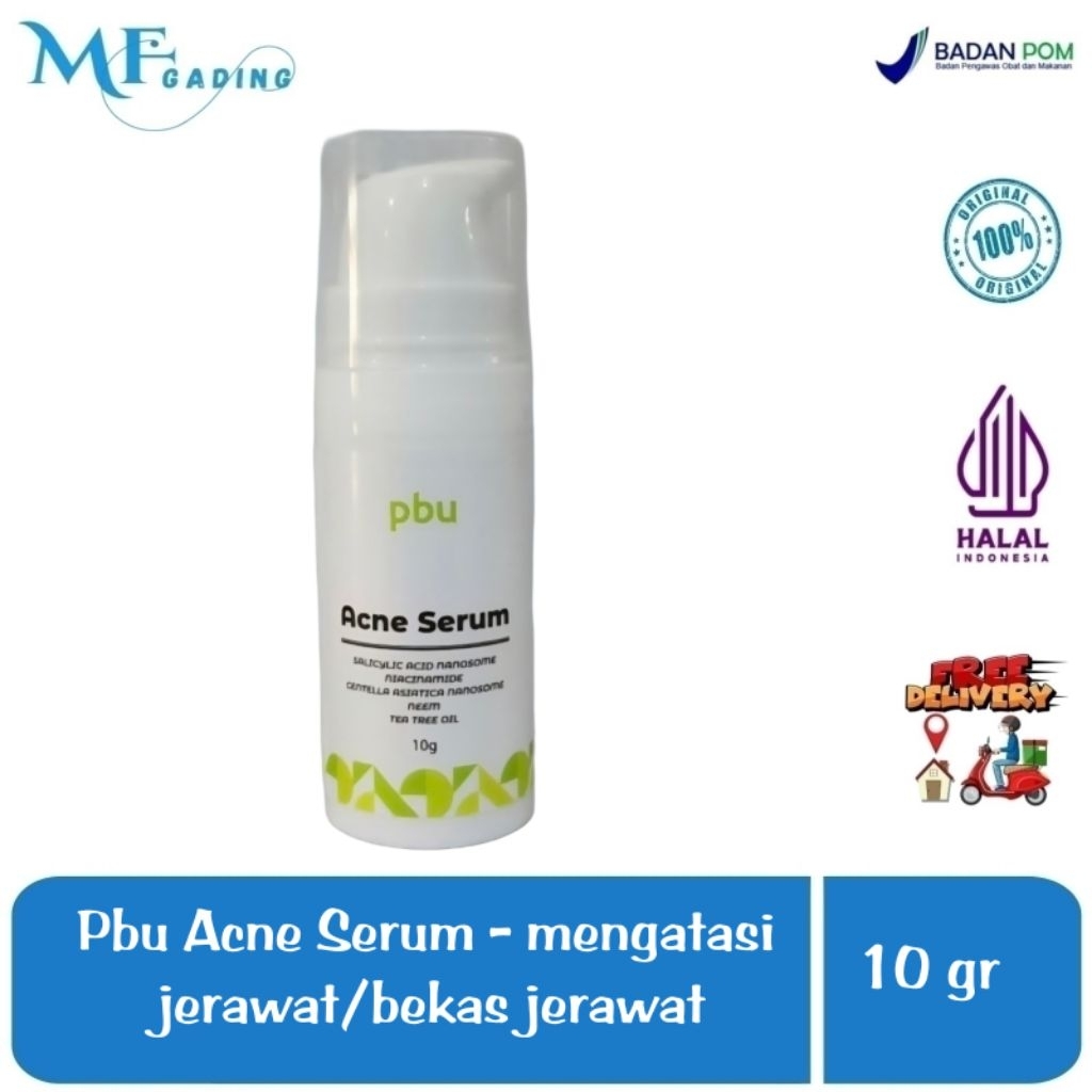 Pbu Acne Serum - mengatasi kulit berjerawat / bekas jerawat - pencerah pelembab - BPOM