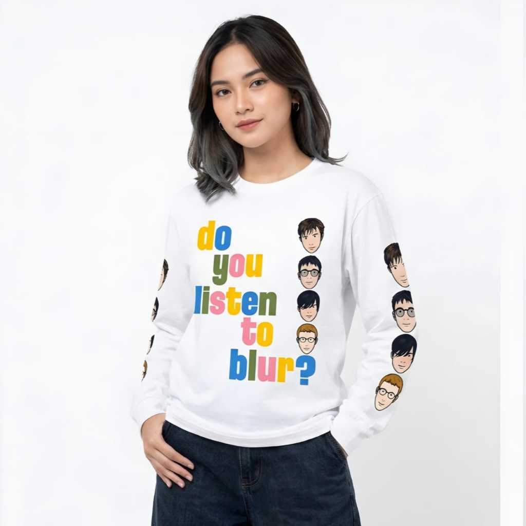 Metaphor Tshirt Longsleeve Blur Kaos Vintage Panjang Putih