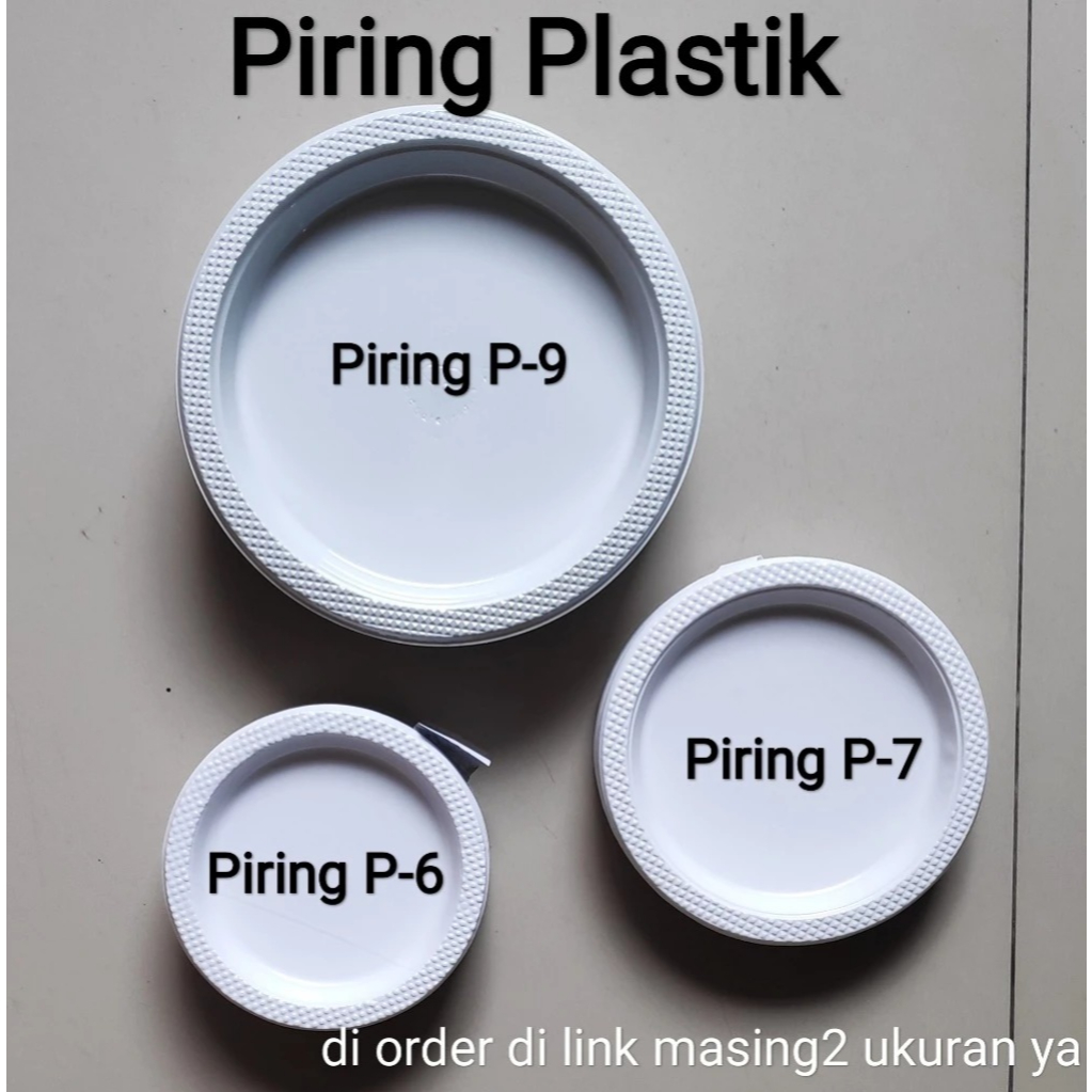 Piring Plastik Multipack P7 Sedang / Piring Makan Plastik Isi 50 Pcs