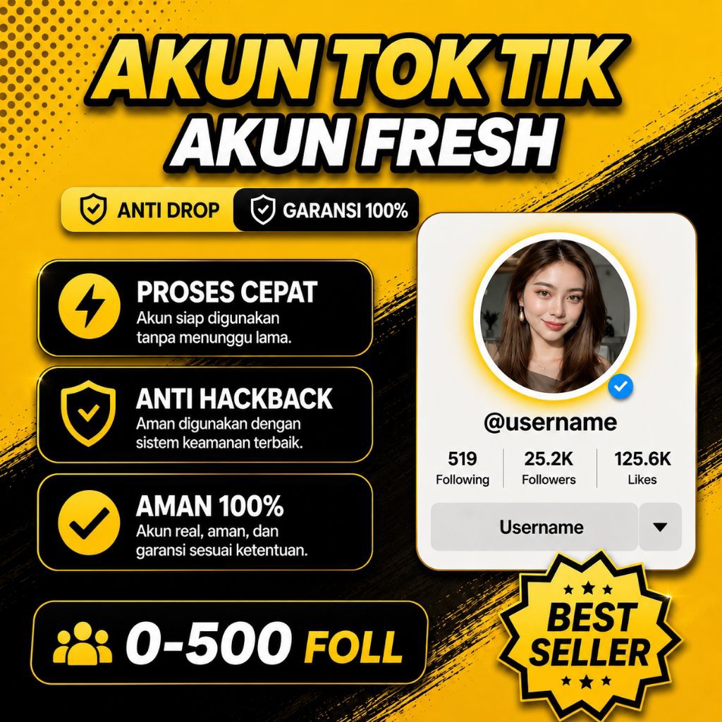 Akun Tok Tok Fresh 0 - 500 Follower