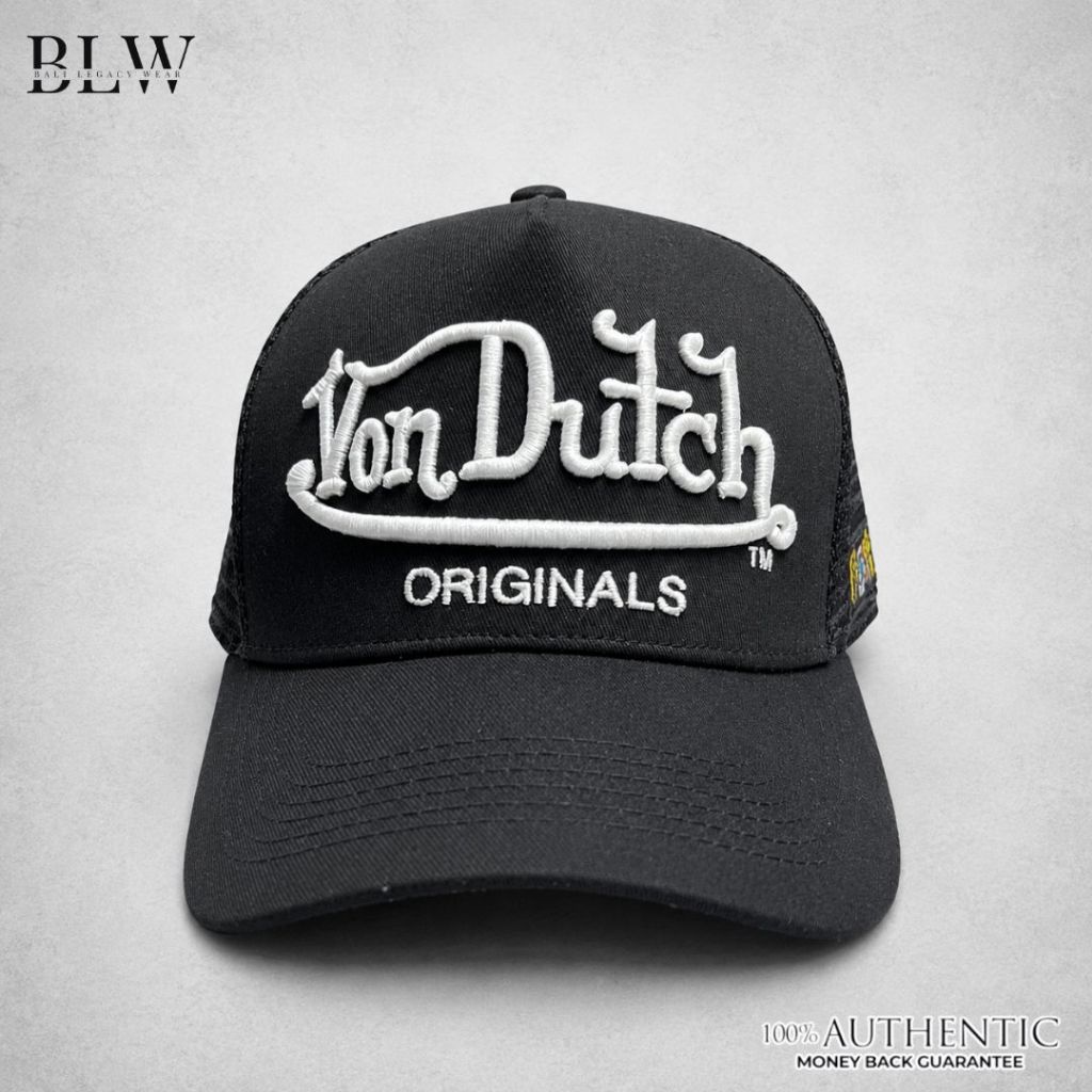 Topi Trucker Von Dutch Black Katun Bordir