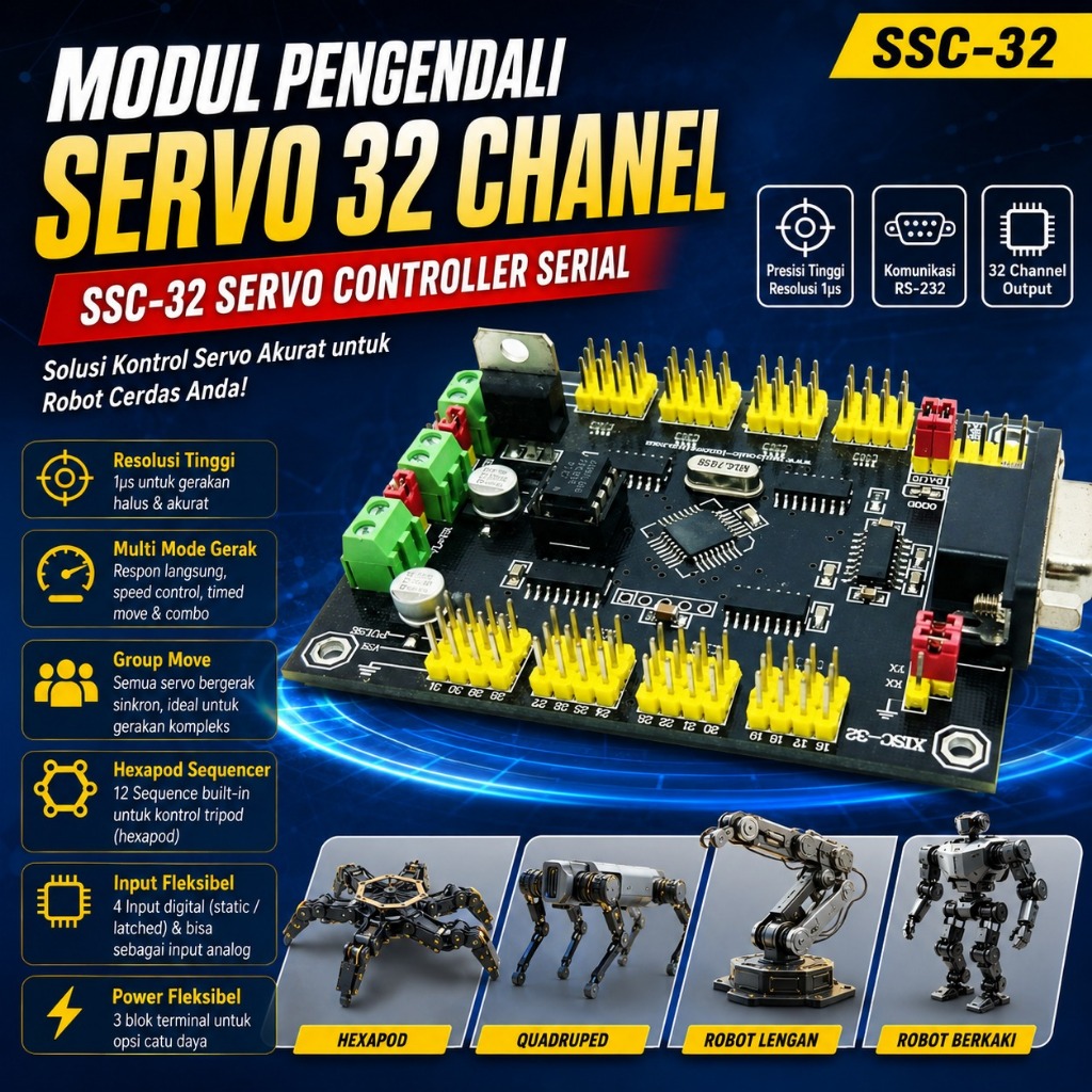 SSC-32 Servo Controller 32 Channel Original  Controller Robot Hexapod Quadruped Arduino