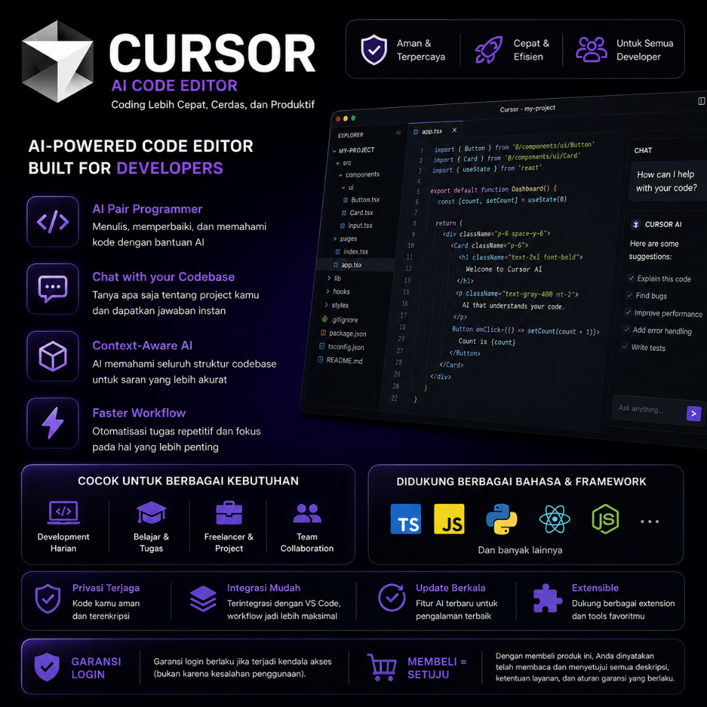 Cursor Pro Ai Desk Private 7D ( BACA DESKRIPSI  )